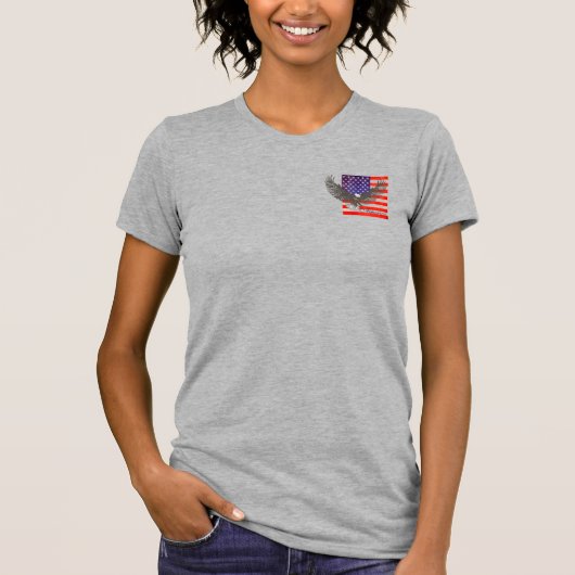 T-shirt drapeau américain et aigle de dames de (Devant)