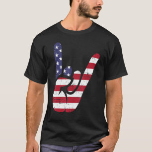 T-shirt Drapeau américain et caillou patriotique
