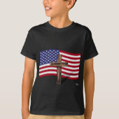 T-shirt Drapeau américain et croix robuste (Devant)