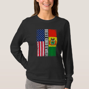 T-shirt Drapeau américain et drapeau bolivien Meilleure fa