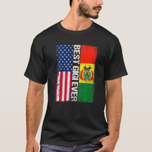 T-shirt Drapeau américain et drapeau bolivien Meilleure fa