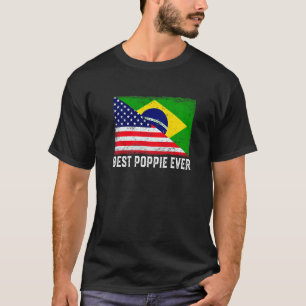 T-shirt Drapeau américain et drapeau brésilien Meilleur Po