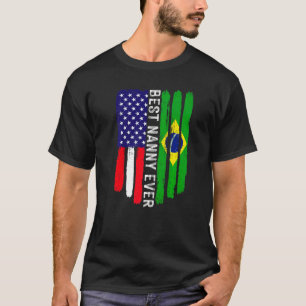T-shirt Drapeau américain et drapeau brésilien Meilleure f
