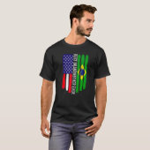 T-shirt Drapeau américain et drapeau brésilien Meilleure g (Devant entier)