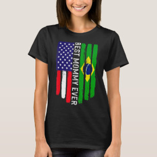 T-shirt Drapeau américain et drapeau brésilien meilleure m