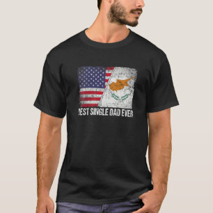 T-shirt Drapeau américain et drapeau chypriote Meilleur pè