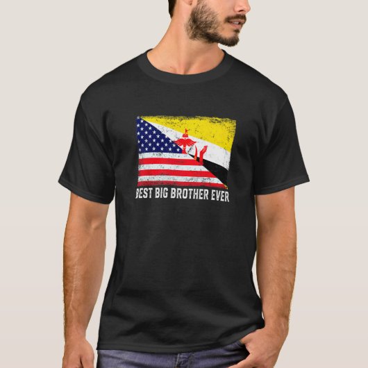 T-shirt Drapeau américain et drapeau de Brunei Meilleur Gr (Devant)