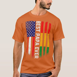 T-shirt Drapeau américain et drapeau de Guinée Meilleur Pa