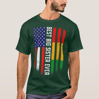 T-shirt Drapeau américain et drapeau de Guinée Meilleure g