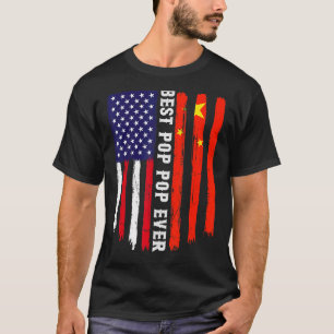 T-shirt Drapeau américain et drapeau de la Chine meilleur
