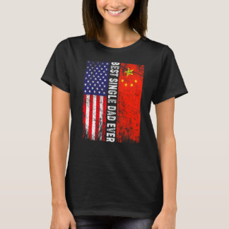 T-shirt Drapeau américain et drapeau de la Chine meilleur 