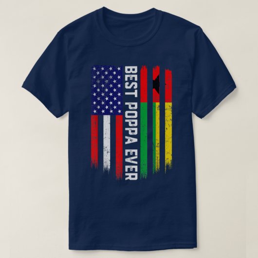 T-shirt Drapeau américain et drapeau de la Guinée-Bissau m (Design devant)