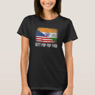 T-shirt Drapeau américain et drapeau de l'Inde meilleur po