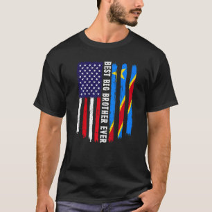T-shirt Drapeau américain et drapeau du Congo Meilleur Gra