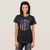 T-shirt Drapeau américain et drapeau du Congo Meilleure fa (Devant entier)
