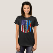 T-shirt Drapeau américain et drapeau du Congo Meilleure fa (Devant entier)