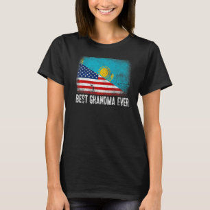 T-shirt Drapeau américain et drapeau du Kazakhstan Meilleu