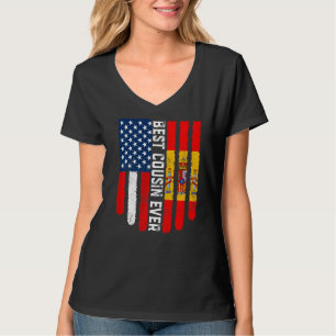 T-shirt Drapeau américain et drapeau espagnol Meilleure fa