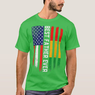 T-shirt Drapeau américain et drapeau guinéen Meilleur Père