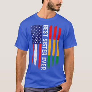 T-shirt Drapeau américain et drapeau guinéen Meilleure soe