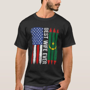 T-shirt Drapeau américain et drapeau mauritanien Meilleur