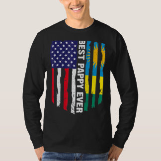 T-shirt Drapeau américain et drapeau rwandais meilleur app