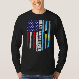 T-shirt Drapeau américain et drapeau Sainte-Lucie Meilleur