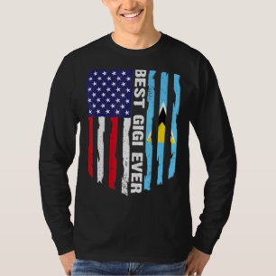T-shirt Drapeau américain et drapeau Sainte-Lucie Meilleur