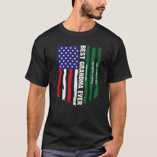 T-shirt Drapeau américain et drapeau saoudien Meilleur gra (Devant)