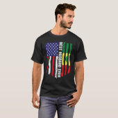 T-shirt Drapeau américain et drapeau sénégalais Meilleur M (Devant entier)
