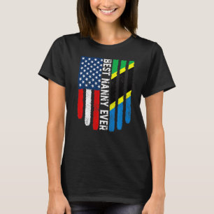 T-shirt Drapeau américain et drapeau tanzanien Meilleure n