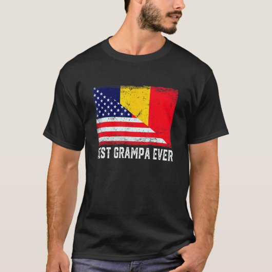 T-shirt Drapeau américain et drapeau tchadien Meilleure fa (Devant)