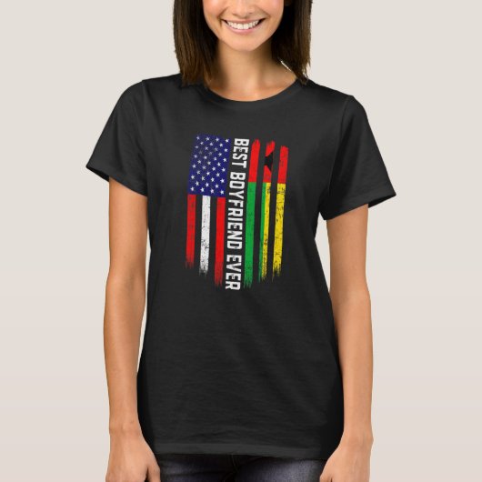 T-shirt Drapeau américain et Guinée Bissau Drapeau meilleu (Devant)