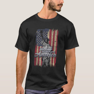 T-shirt Drapeau américain et Statue de la Liberté Retro Vi