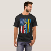 T-shirt Drapeau américain et Suède Drapeau meilleur pops j (Devant entier)