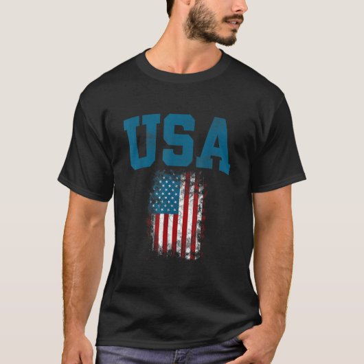 T-shirt Drapeau américain États-Unis d'Amérique 4t (Devant)