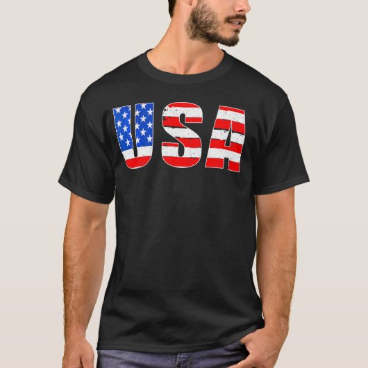 T-shirt Drapeau Américain États-Unis D'Amérique Hallowee (Devant)