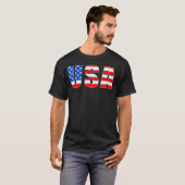 T-shirt Drapeau Américain États-Unis D'Amérique Hallowee (Devant entier)