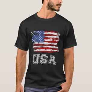 T-shirt Drapeau Américain États-Unis D'Amérique US 4E
