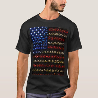 T-shirt Drapeau américain évolution | Big Bang à l'humanit