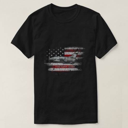 T-shirt Drapeau américain F100 Super Saber Jet (Design devant)