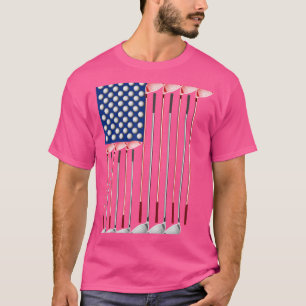 T-shirt Drapeau Américain Fabriqué À Partir De Clubs De Go