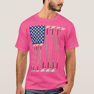 T-shirt Drapeau Américain Fabriqué À Partir De Clubs De Go