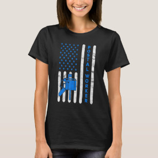T-shirt Drapeau Américain Facteur Postal Livraison Facteur