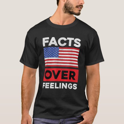 T-shirt Drapeau américain faits sur les sentiments drôle R (Devant)