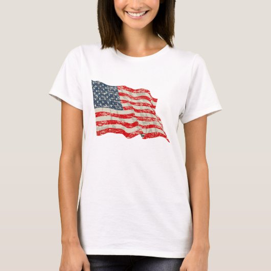 T-shirt Drapeau américain fané de gloire (Devant)