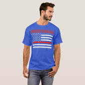 T-shirt Drapeau américain Fiancee Fiancee Firefighter (Devant entier)