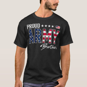 T-shirt Drapeau américain Fiers Frère de l'armée Zip