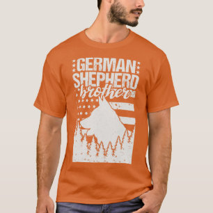 T-shirt Drapeau américain frère berger allemand