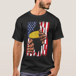 T-shirt Drapeau américain Frisbee 4 juillet Amérique